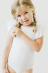 white-s-s-flutter-sleeve-leotard Mila &  Rose - Sophia's Style-White S/S Flutter Sleeve Leotard-6-12M--1